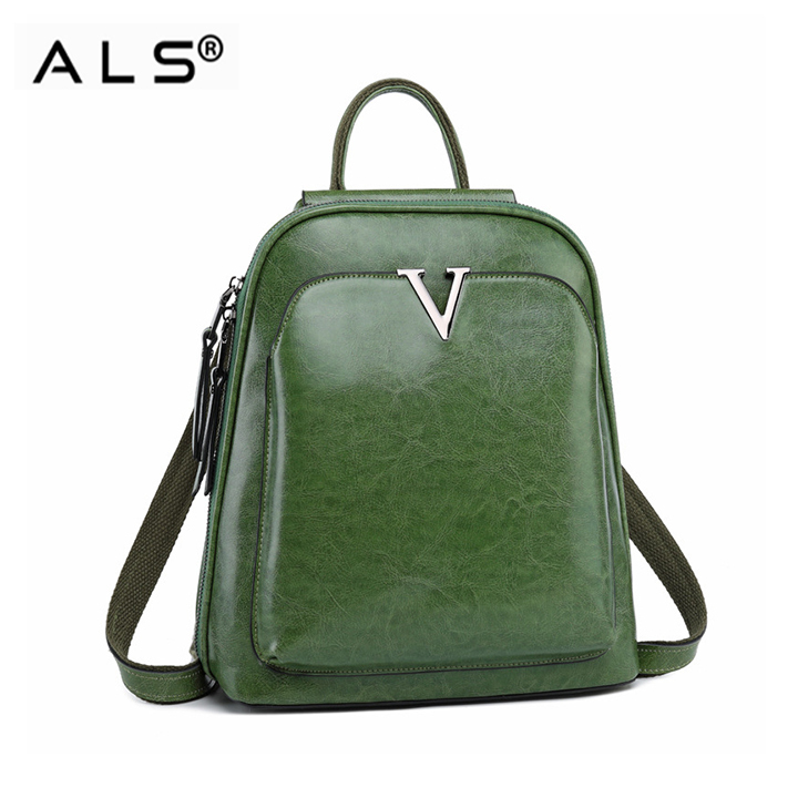 Casual Ladies Leather Backpack