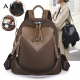 Casual Travel Leather Backpacks With Laptop Compartment