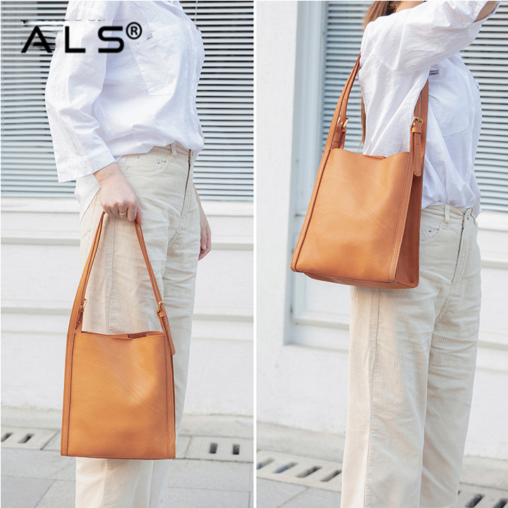Leather Shopper Beach Bag