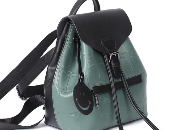 Ladies Women Leather Drawstring Bag