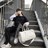 Leather Nylon Duffle Bag