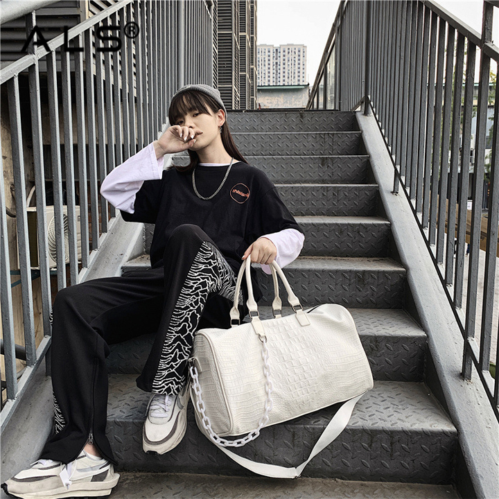 Leather Nylon Duffle Bag