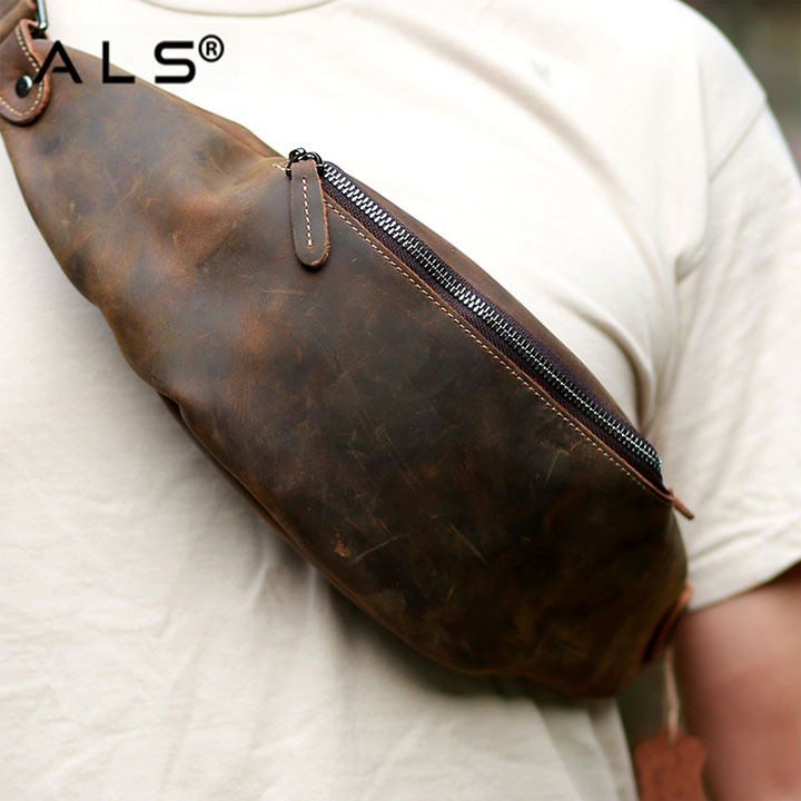 Leather Fanny Pack Mens Waist Bag