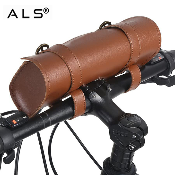 Bolsa de cuero para sillín de bicicleta