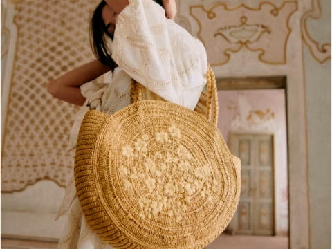 Wicker totes for summer beach