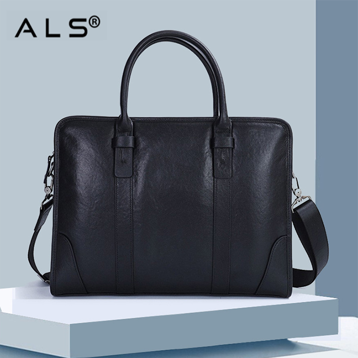 Funda de cuero para portátil de gran capacidad