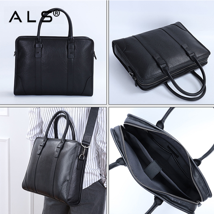 Funda de cuero para portátil de gran capacidad