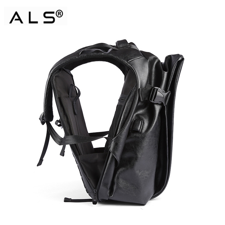 Waterproof Mens Leather Travel Backpack