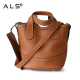 Double Genuine Leather Bucket Bags