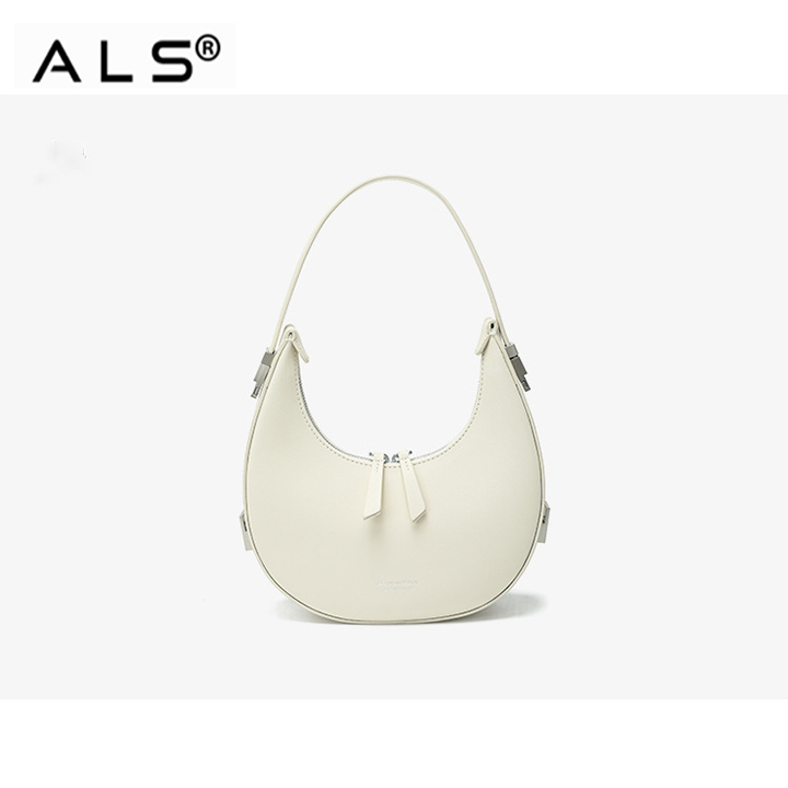 Leather Elegant Moon Design Shoulder Bag