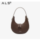 Leather Elegant Moon Design Shoulder Bag