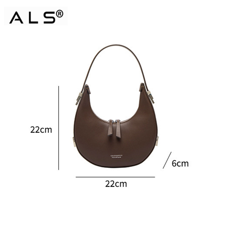 Bolso de hombro de cuero con diseño de luna elegante