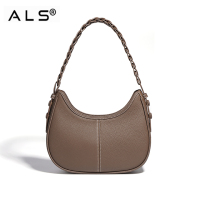 Elegant Moon Design Shoulder Leather Bag