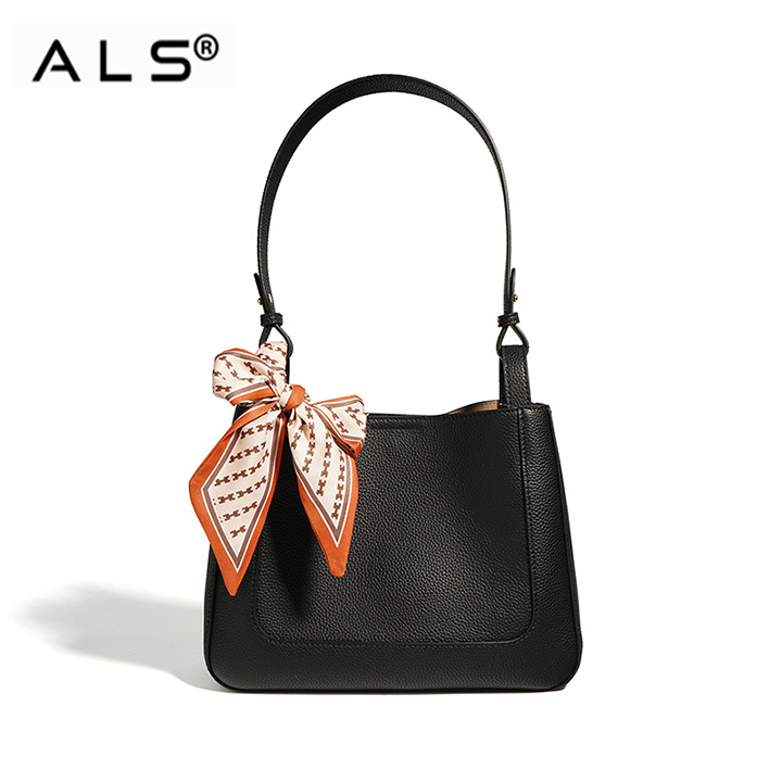 Bolsos tipo cubo de cuero con hombro de lujo