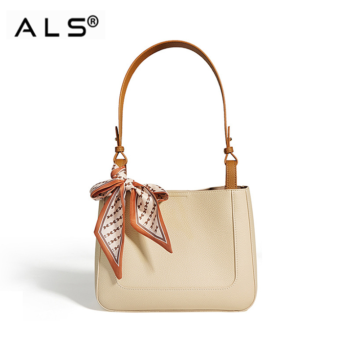 Bolsos tipo cubo de cuero con hombro de lujo