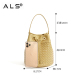 Bolsa bucket crossbody em couro