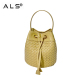 CrossBody Leather Weave bucket Bag