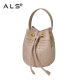 CrossBody Leather Weave bucket Bag