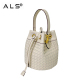 CrossBody Leather Weave bucket Bag