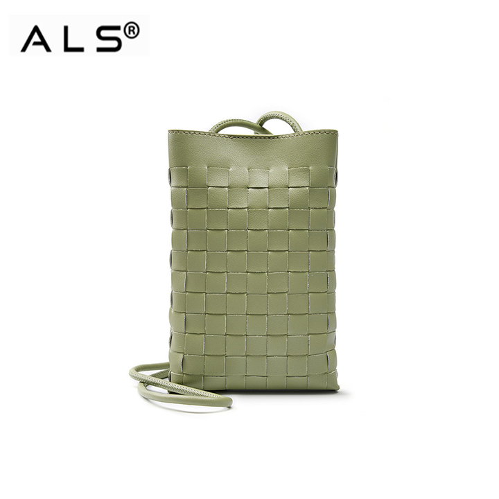 Monedero cruzado de tejido de cuero