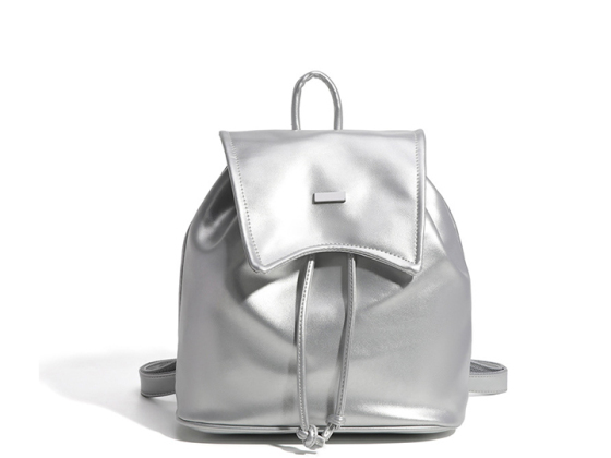 Luxury Design Fashion Silvery Leather Backpack