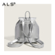 Luxury Design Fashion Silvery Leather Backpack