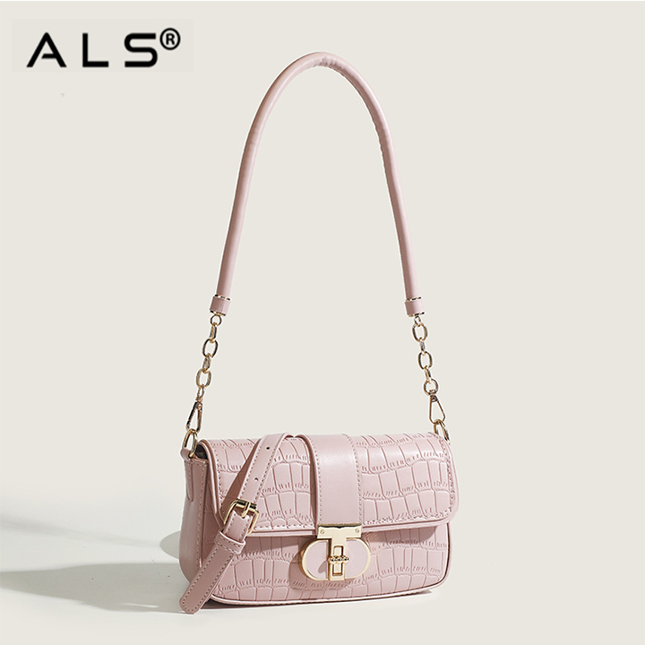 Luxury Cross Body Pink Shoulder Leather Bag