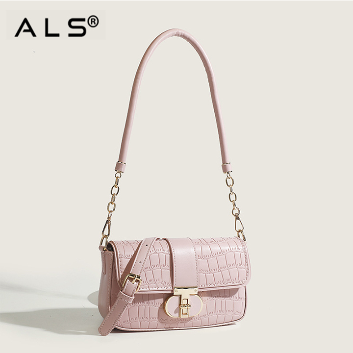 Luxury Cross Body Pink Shoulder Leather Bag