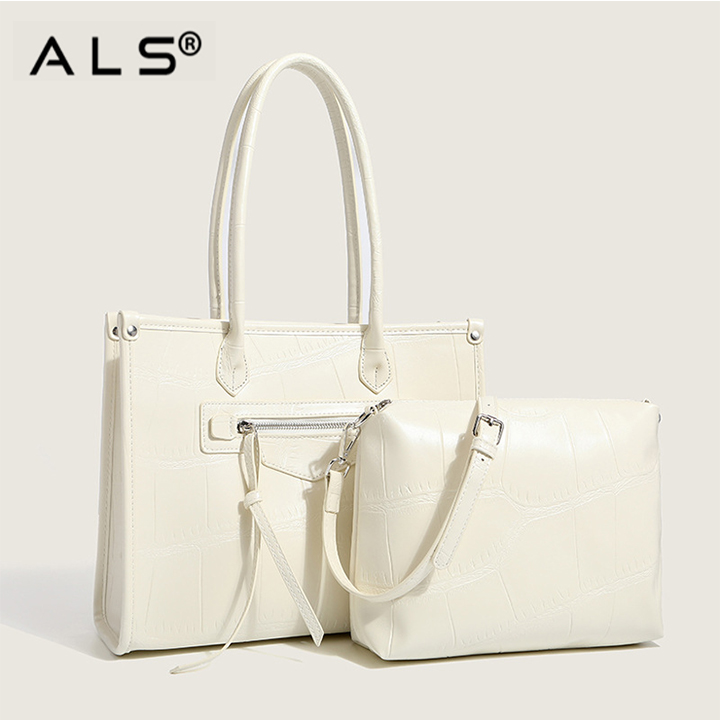 Bolso tote de cuero con maletín de lujo