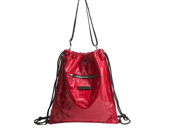 Casual Drawstring Sling Leather Backpack