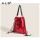 Casual Drawstring Sling Leather Backpack