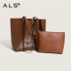 Shopper-Schultertasche aus Leder