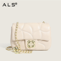 Women Leather Shoulder Handbag with Flap Gold Hardware Chain Strap Phone Wallet Purse