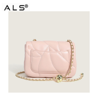 Women Leather Shoulder Handbag with Flap Gold Hardware Chain Strap Phone Wallet Purse