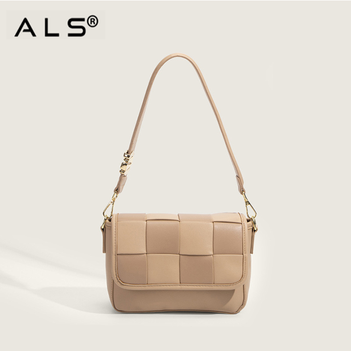 Bolso de hombro de piel verde con solapa acolchada