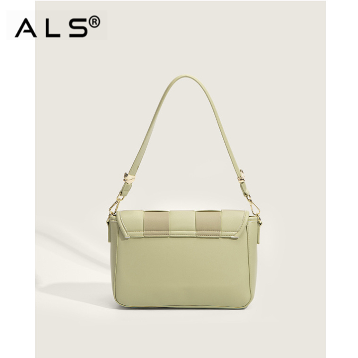 Quilted Flap Green Leather Shoulder Bag