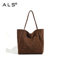 Large Women's Retro Shoulder Leather Bags Suede Slouchy Tote Bag