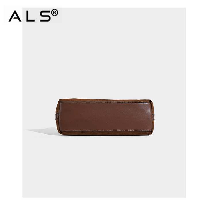 Women handbags brown suede leather bag