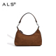 Women handbags brown suede leather bag