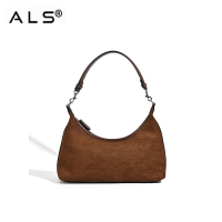 Women handbags brown suede leather bag