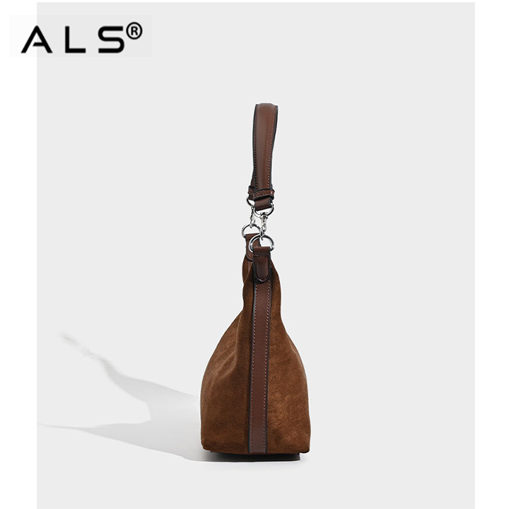 Bolsos de mujer bolso de piel de ante marrón