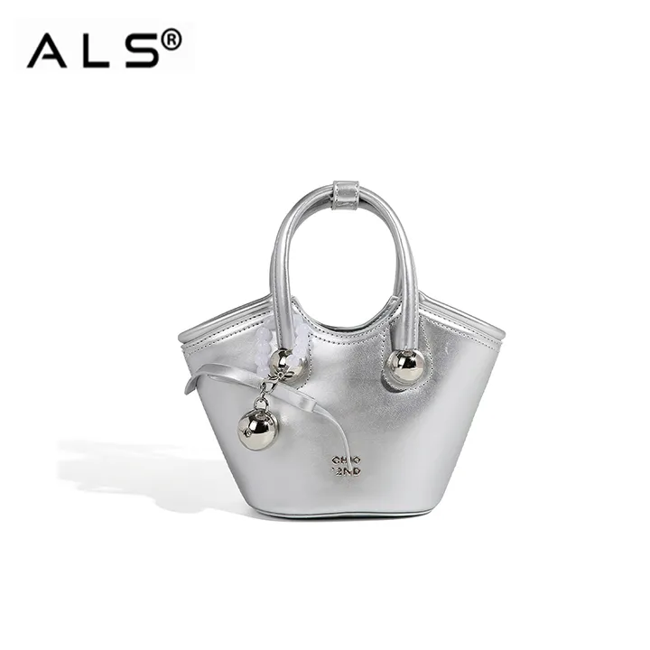Neue Basic Crossbody Bucket Schultertasche aus Leder