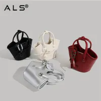 Neue Basic Crossbody Bucket Schultertasche aus Leder