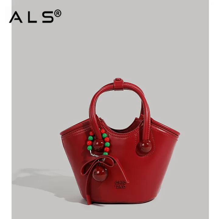 Neue Basic Crossbody Bucket Schultertasche aus Leder