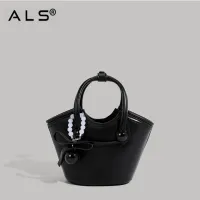 Neue Basic Crossbody Bucket Schultertasche aus Leder