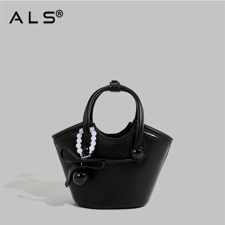Neue Basic Crossbody Bucket Schultertasche aus Leder
