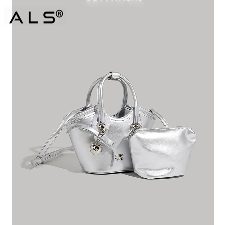 Nuevo bolso bandolera de cuero básico tipo cubo