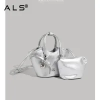 Neue Basic Crossbody Bucket Schultertasche aus Leder