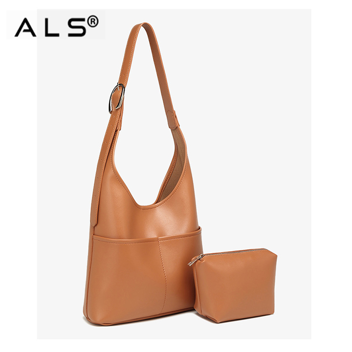 Bolsa de ombro PU Bolsa de compras de cor sólida Bolsa transversal de grande capacidade para meninas Bolsa feminina da moda