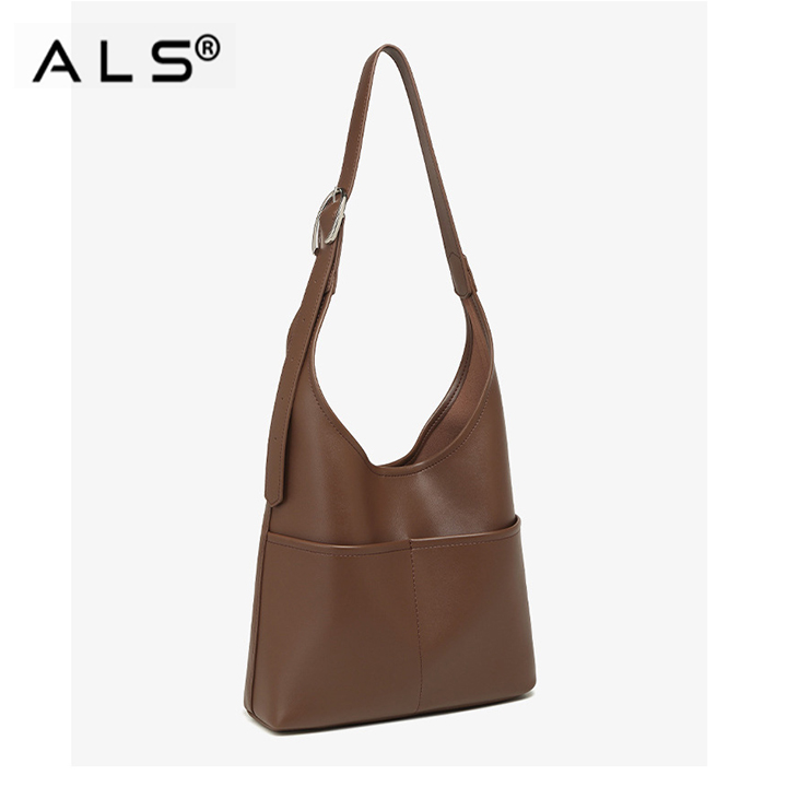 Bolso de hombro de PU, bolso de compras de color sólido, bolso cruzado de gran capacidad para niñas, bolso de moda para mujeres